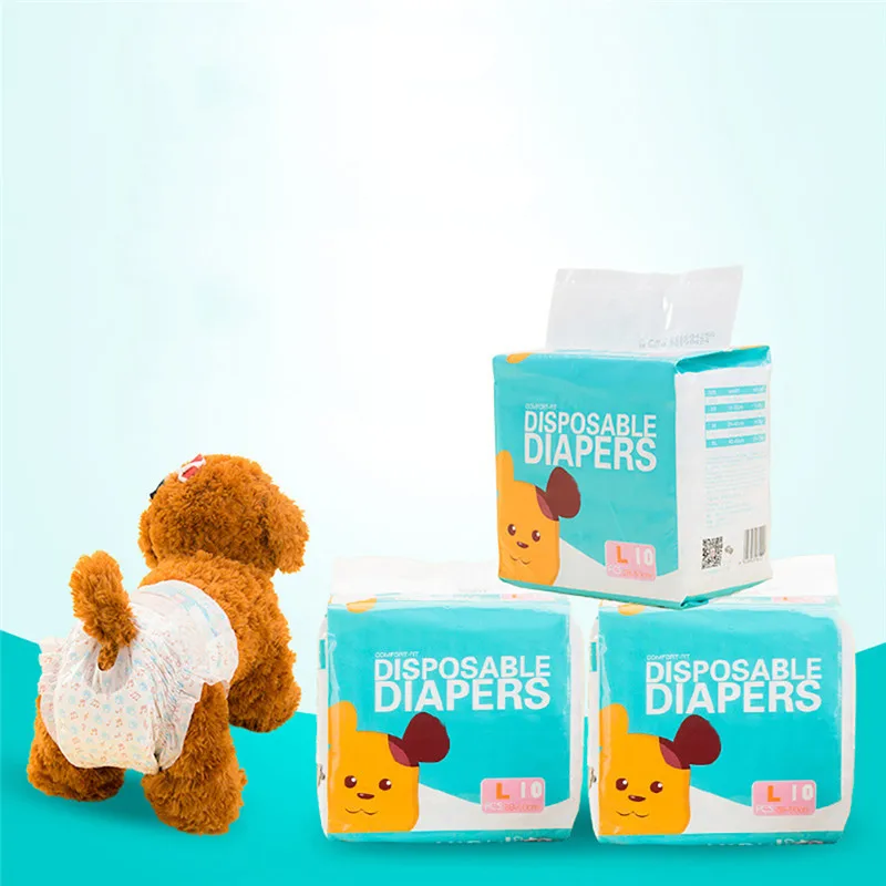 10 шт./пакет подгузники для собак домашних животных женщин одноразовые