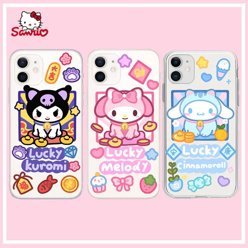 

Hello Kitty Kuromi Melody Cinnamonroll Phone Case for iPhone12 12Pro 12Promax 11 Pro 11Promax Mini X XS MAX XR 7 8 Plus Cover
