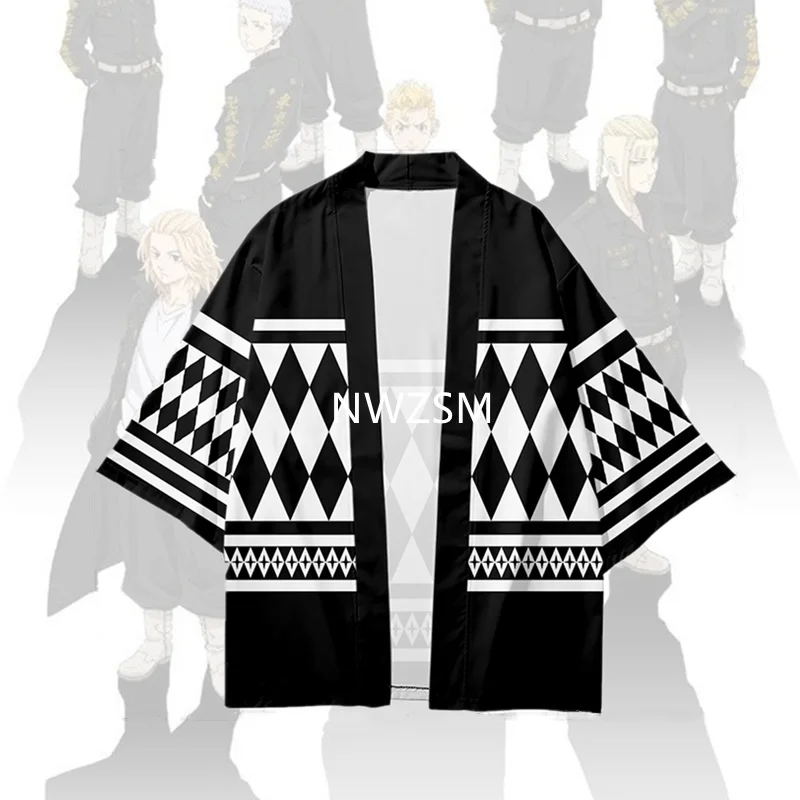 

Draken Ken Ryuguji Haori Kimono Cosplay Costume Anime Tokyo Revengers Harajuku Cloak Top Shorts Carnival Manji Gang for Adults