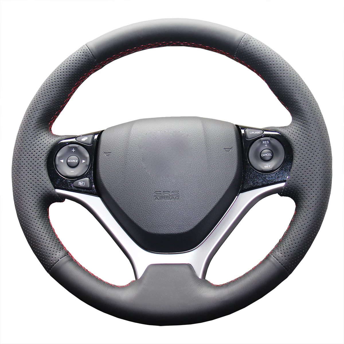 

Yuji-Hong Artificial Leather Car Steering Wheel Covers Case for Honda Civic 9 Jade 2013-2016 Hand-stitched Steering Cover