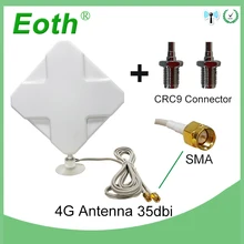 Eoth 3G 4G LTE Antenna pbx SMA Male 2m Cable 35dBi 2*SMA connector for 4G Modem Router Adapter SMA Female to CRC9 Male connector