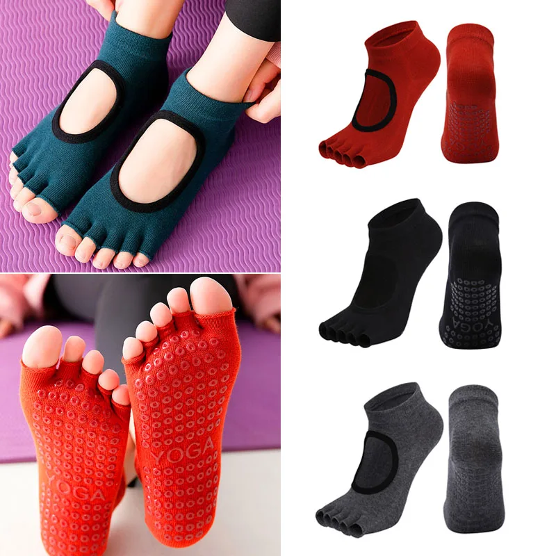 

High Quality Halter Half-finger Yoga Socks Anti-Slip Quick-Dry Dance Sports Gym Fitness for Women Sports Cotton Socks