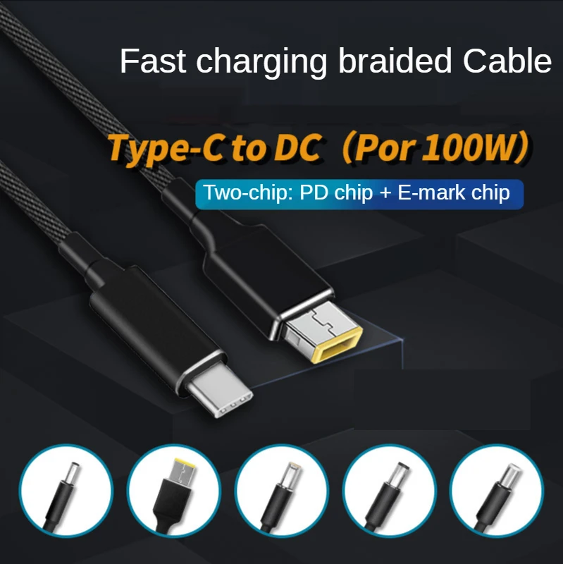 

Универсальный адаптер питания PD USB Type-C для ноутбука, 3 А, кабель для зарядки, постоянный ток 7,4*5,5 мм, Квадратный Блок питания для ноутбука Dell, ...