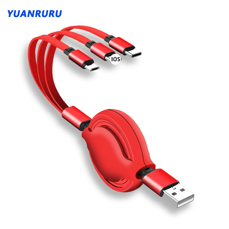 

Charging Cable Iphone Super Charge 3 in 1 USB Cable for Huawei for iPhone Fast Charge 8 Pin Micro USB Type C Cable for Samsung