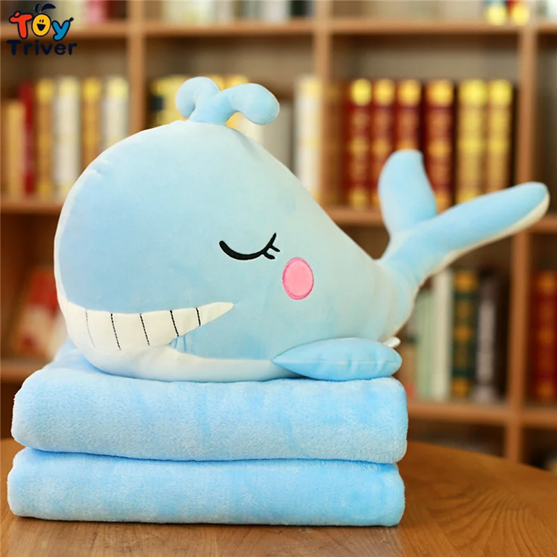 Kawaii КИТ Плюшевая Игрушка Рыба Triver чучело океанское животное кукла одеяло ковер