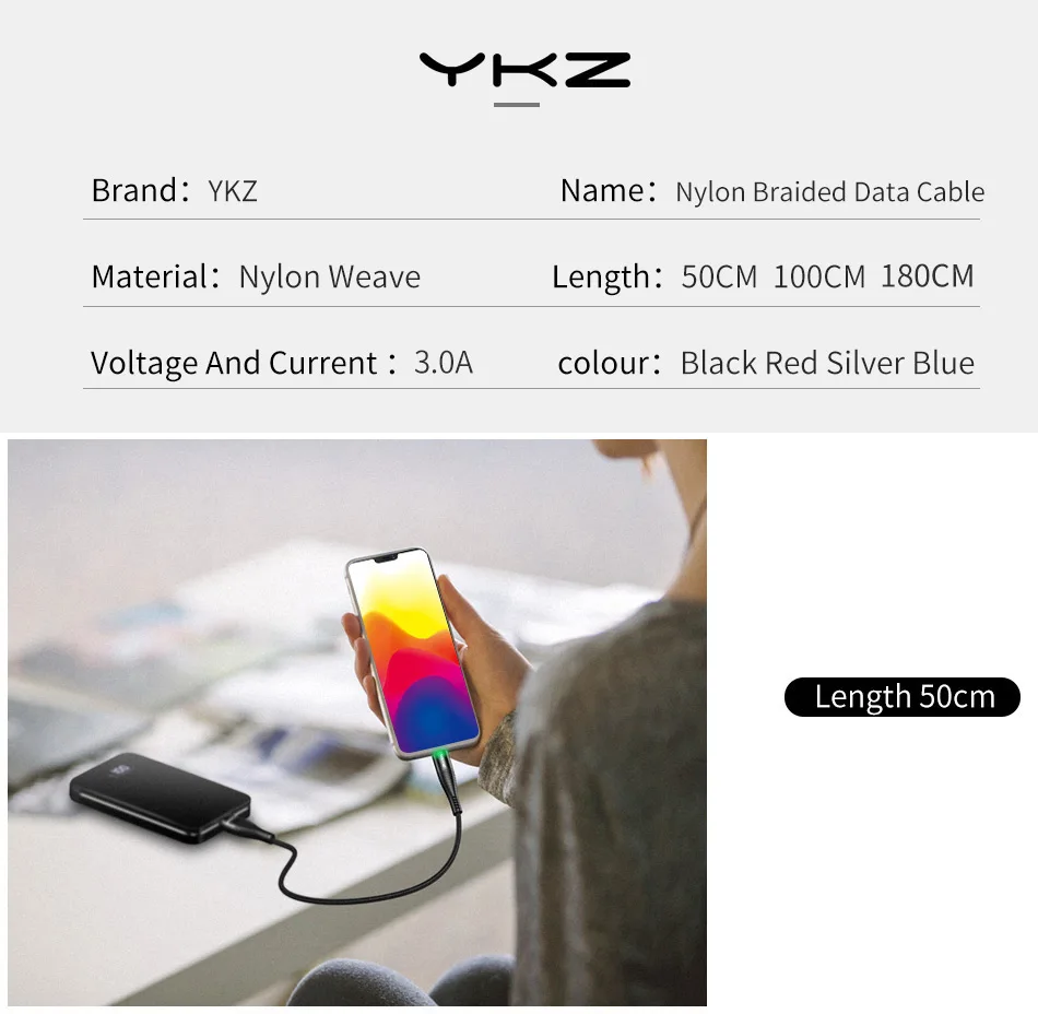 YKZ светодиодный Micro USB кабель 3A Быстрая зарядка и синхронизация данных шнур для samsung huawei Xiaomi Andriod USB Microusb Кабели для мобильных телефонов