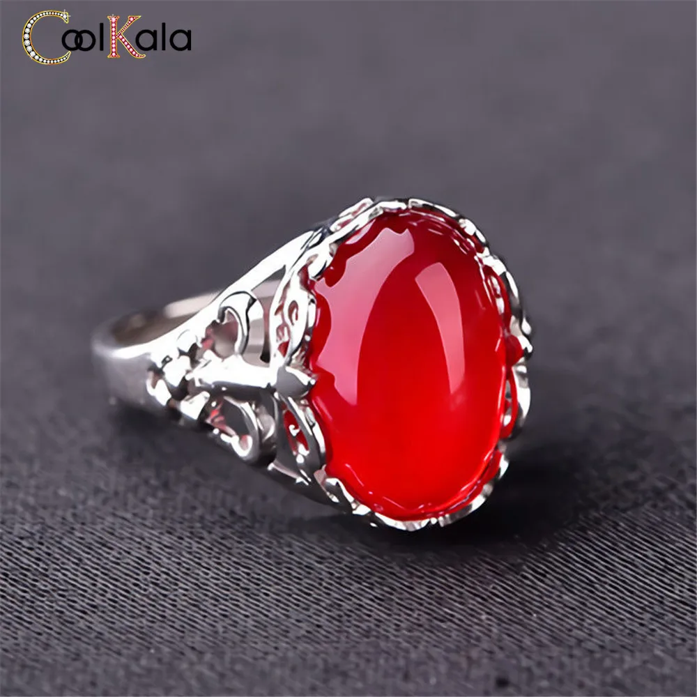 Coolkala инкрустированное хрустальным халцедоном женское Гранатовое красное