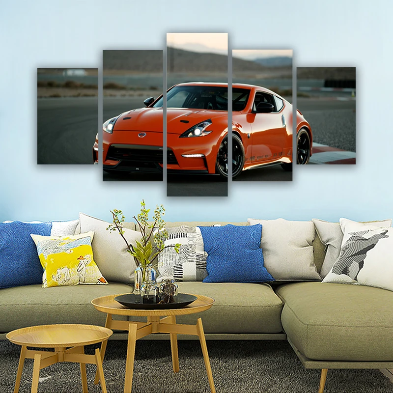 

Nissan 370Z JDM sports car poster printing wall art frame canvas 5 pcs painting suitable for home office decoration