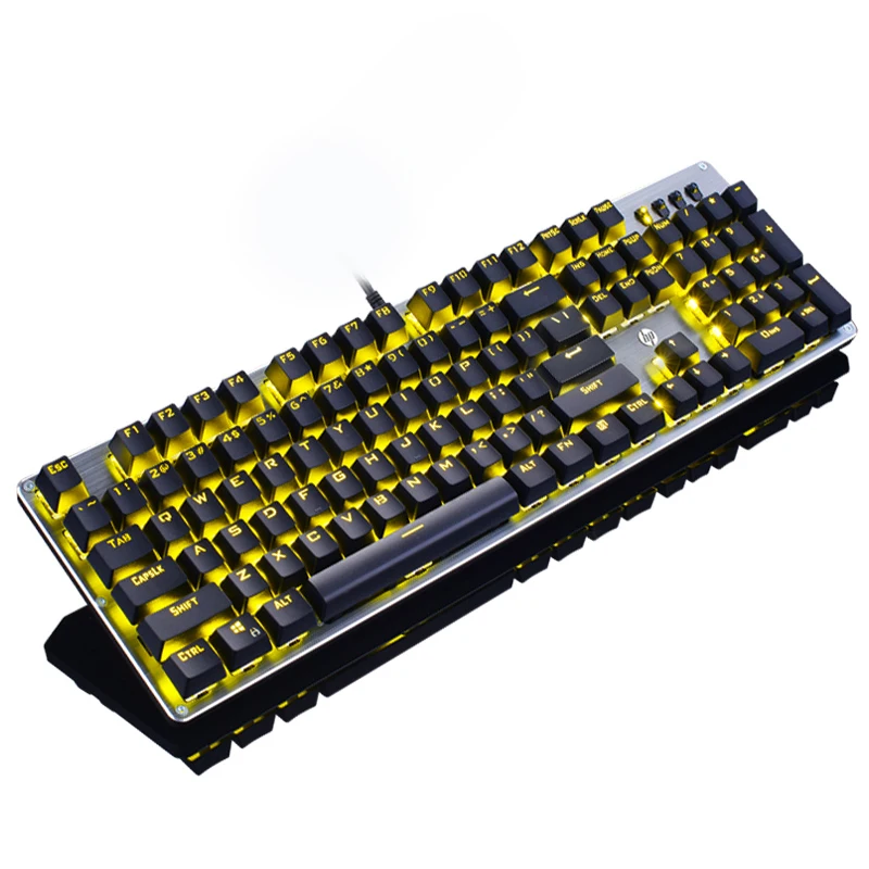 Механическая игровая клавиатура HP 104 клавиш цветная подсветка металлическая