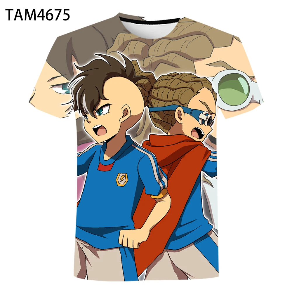 Модная футболка Inazuma Eleven для мальчиков и девочек повседневный топ с принтом