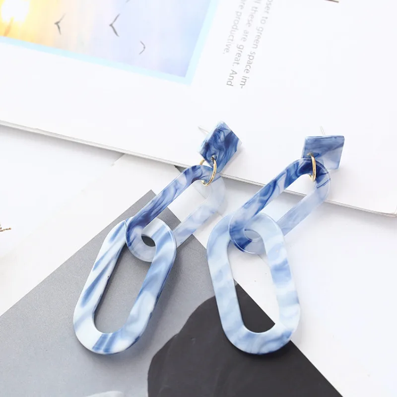

Acrylic Long Acetate Earrings Simple Creative Temperament Ear Jewelry