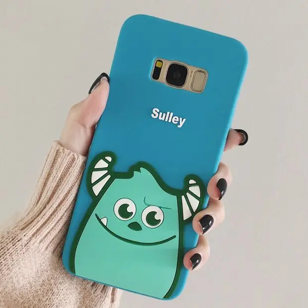 Коричневый Для samsung galaxy S10 S9 Plus S8 S7 Edge Note 9 8 3D Салли Единорог медведь мультфильм силиконовый чехол для сотового телефона - Цвет: Коричневый