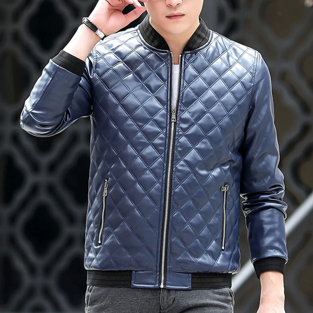 Мужские зимние байкерские мотоциклетные кожаные куртки размера плюс мужская