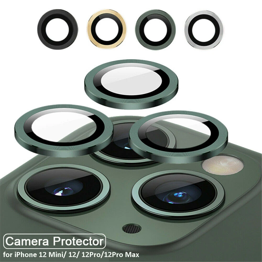 

Metal+Tempered Glass Camera Lens Screen Protectors For iPhone 12 Pro Max Mini Full Cover Protector Luxury Protective Cap