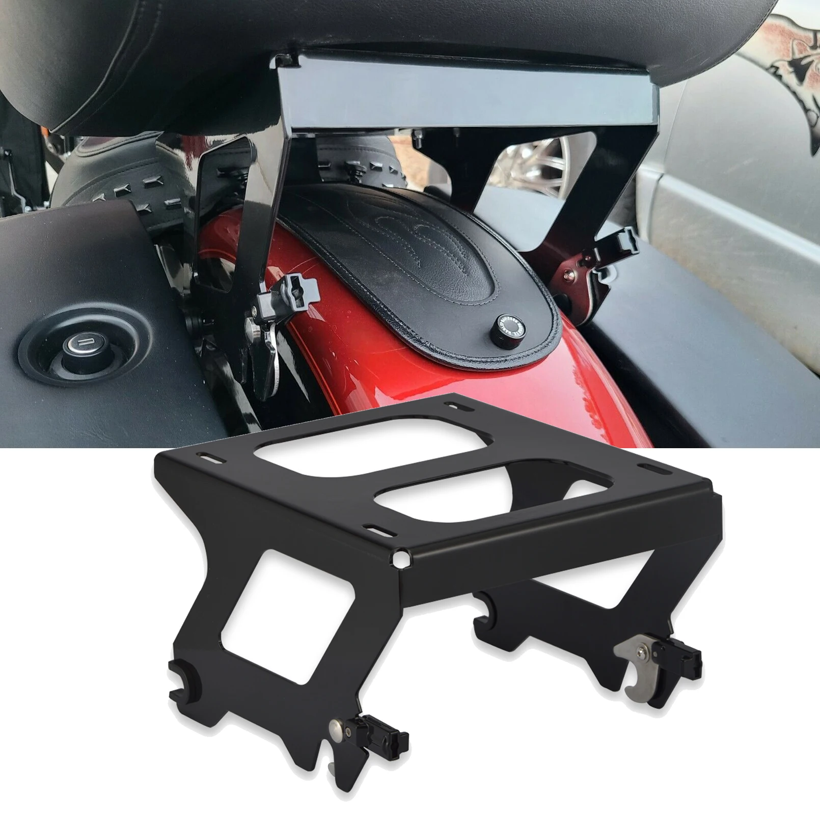 Съемный Черный багажный комплект для путешествий стойка багажа Harley Softail FLDE FLHC FLHCS