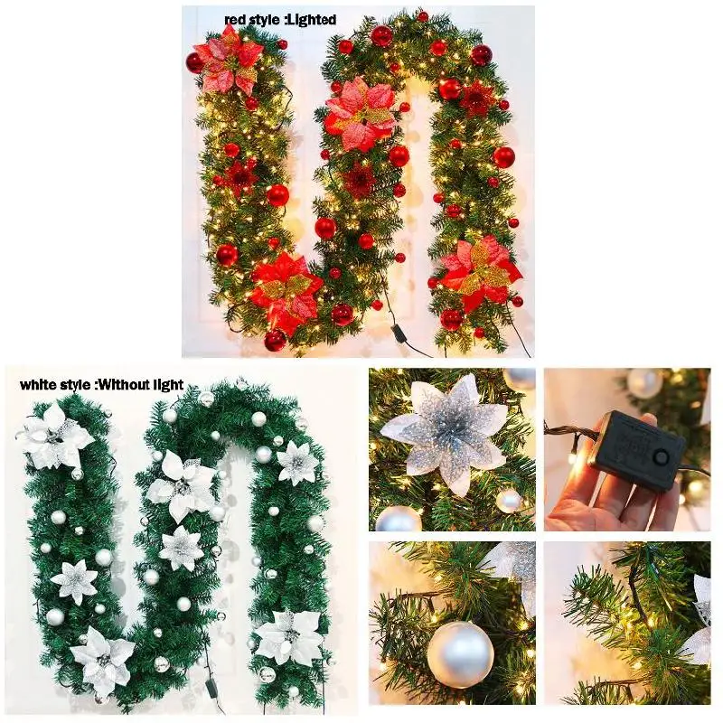 

Artificial Flower Vines Christmas Decor Rattan Home Door Hanging Props Mall Showcase Decor TT-best