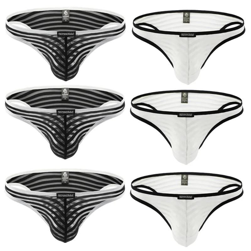 Трусы-брифы мужские 6 шт./лот пикантные дышащие мини-трусы бикини для геев