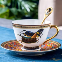luxury bone china coffee cup and saucer set advanced royal classical afternoon tea cups ceramic milk cups espresso cups