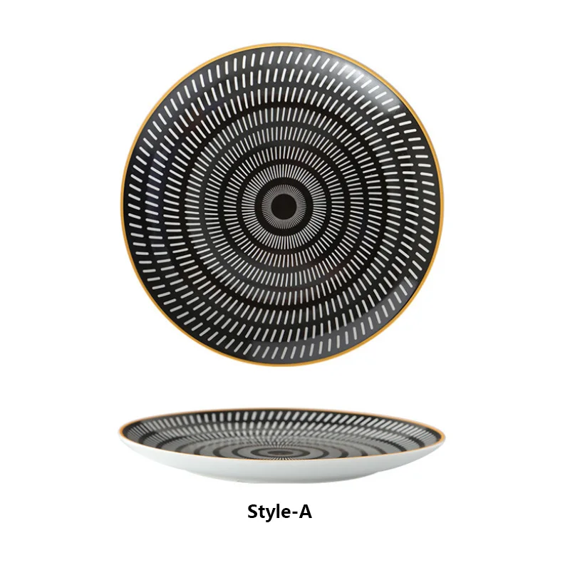 Style A 6/8/10 дюймов посуда Phnom penh в виде геометрических фигур посуда керамика ужин тарелки фарфоровые десертная тарелка посуда тарелка для торта - Цвет: Style A