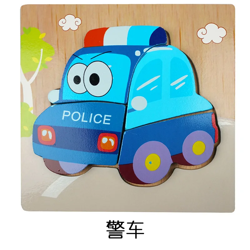 

Educational Wooden Toys for Children Early Learning Puzzle Cartoon Animal Traffic 3D Puzzles Intelligence Jigsaw Kids Gift