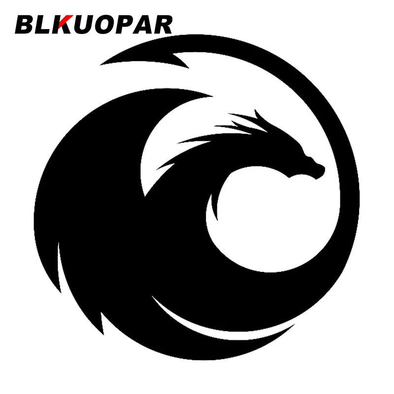 

BLKUOPAR Dragon Silhouette Circle Logo Car Sticker Funny Scratch-Proof Decal Waterproof Bumper Windows Laptop Car Accessories