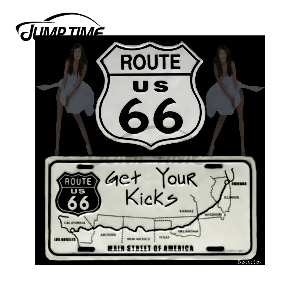 JumpTime 13 см x 12 1 для Route 66 щит знак винил JDM наклейки машина бампер окно мотоцикла