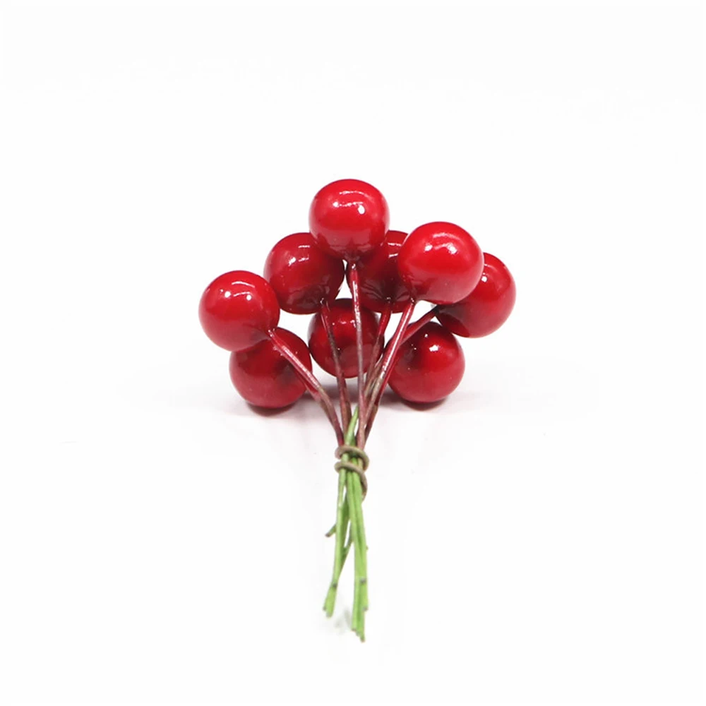 100 шт./лот искусственные красные ягоды Холли фрукты сделай сам цветочный выбор