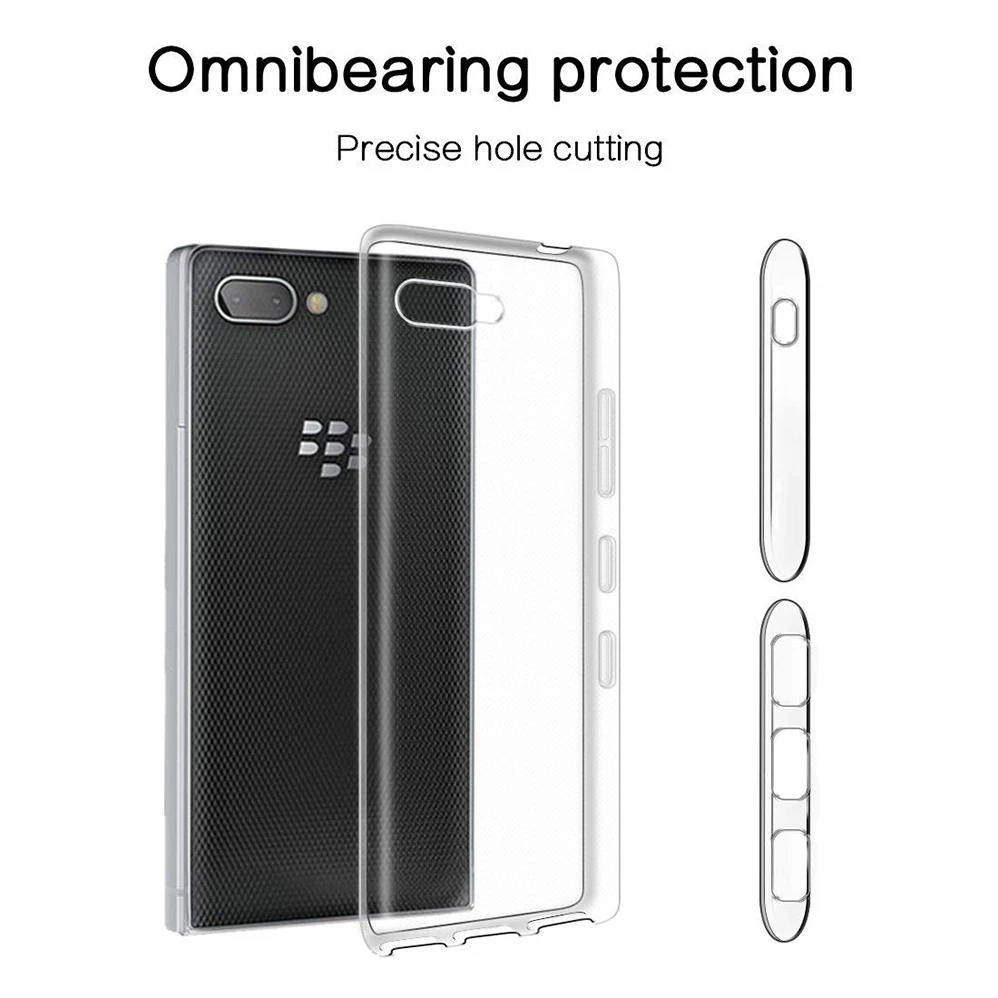 Для Blackberry Key2 BBF100 Прозрачный Силикон ТПЭ задняя крышка чехол 3D изогнутый 9H полный экран Закаленное стекло протектор экрана
