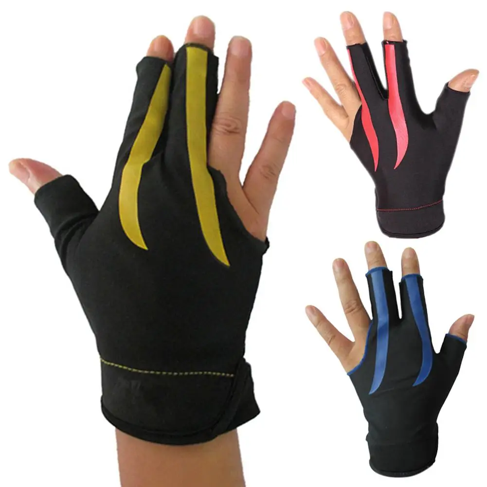 

1Pc Unisex 3 Fingers Anti-slip Billiard Game Snooker Pool Cue-Shooter Glove Elastic Lycra parts For player amateur professionals