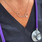 Персонализированные ожерелье в виде стетоскопа Выпускной Подарок белое пальто церемонии подарок медсестра ожерелье доктора Нержавеющаясталь колье Femme