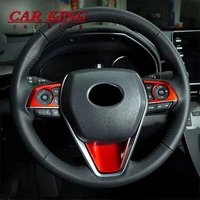 for toyota rav4 rav 4 2019 2020 steering wheel decoration cover trim abs redmattecarbon fiber car styling interior accessories