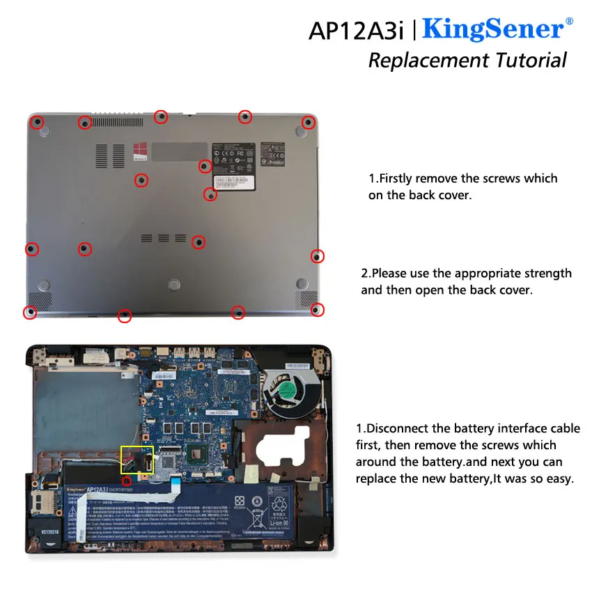 KingSener Батарея AP12A3i для Aspire Timeline Ультра M3 M5 581TG 481TG AP12A4i 11 1 V 4850 мА ч|ap12a3i battery|battery for