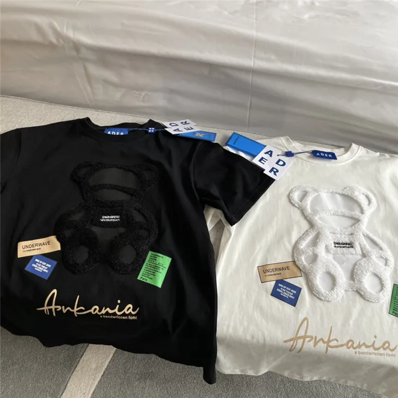 Новинка лета 2021 Повседневная Свободная модная парная Футболка с принтом медведя