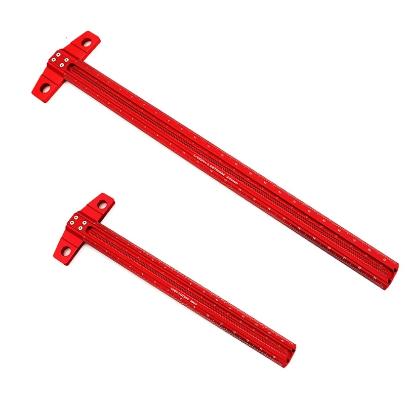 

50LA T Type Woodworking Scriber Ruler 16in/24in Architect Ruler Square Drafting Ruler Aluminum Alloy Ruler for Carpenter