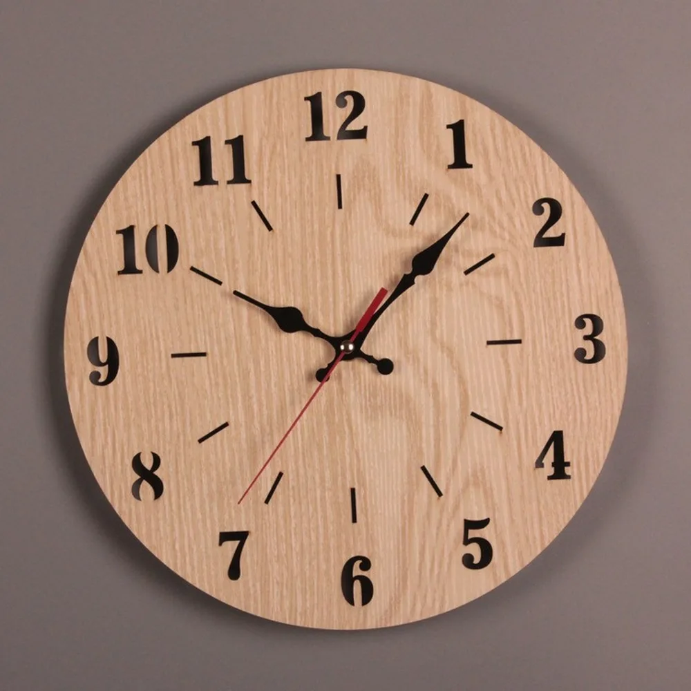 

Vintage Creative Hanging Clock Wooden Cool Mute Clock Mute Shaped Clock farmhouse decor wood clock wall kitchen clock Europe