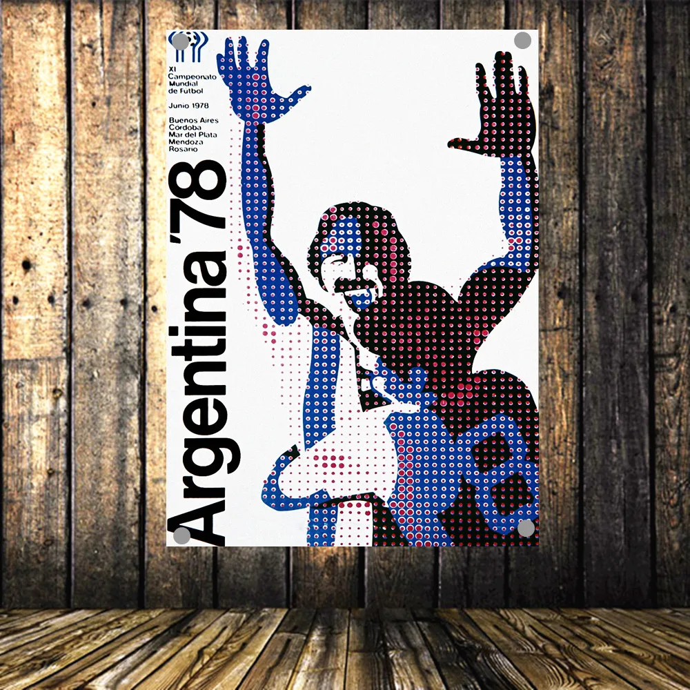 Флаг Аргентины Кубок мира 1978 с четырьмя отверстиями баннер футбольный постер для
