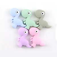atob 50pcs silicone teether beads dinosaur baby rodent teething bead diy nursing necklace bracelet pacifier chain kids product