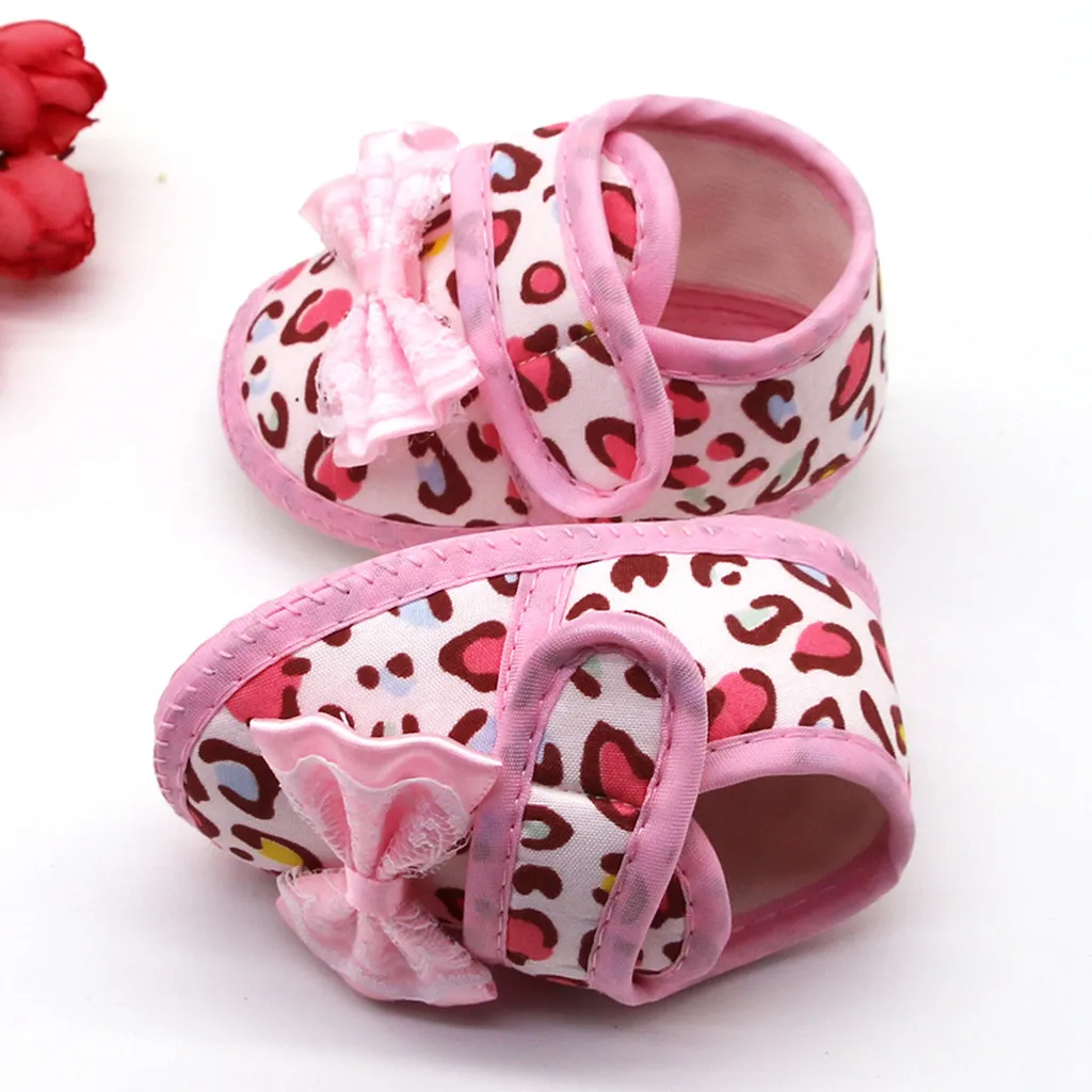 

Summer Baby Girls Leopard Print Bow Prewalker Soft Sole Sandals Single Shoes Sandals Baby Kids Sandals For Baby Children's Shoes
