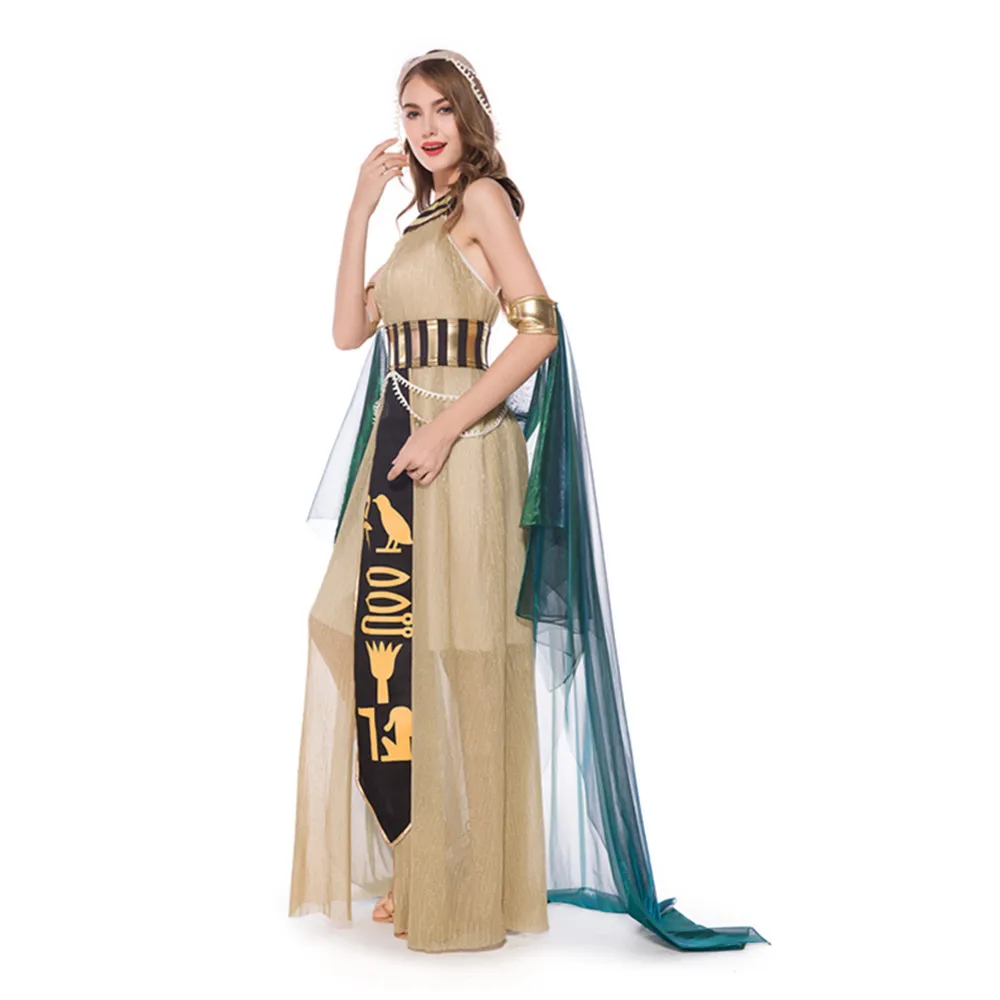 Древний Египетский костюм Клеопатра Хэллоуин Для женщин греческий Queen фантазия