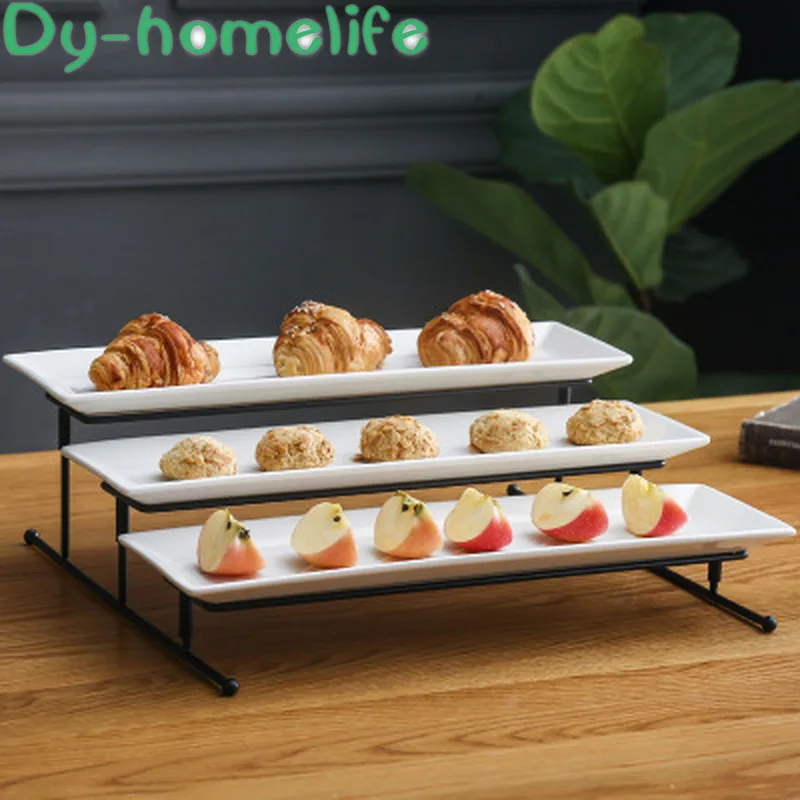 Скандинавский креативный трехслойный Железный кронштейн белая керамическая