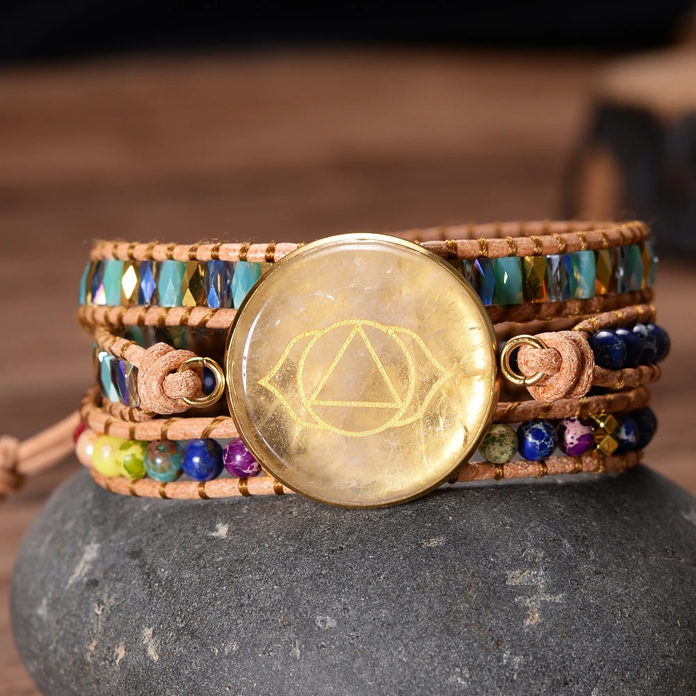 Браслеты с камнями I LOVE HEART of Seven Chakra женские браслеты бусинами и кристаллами