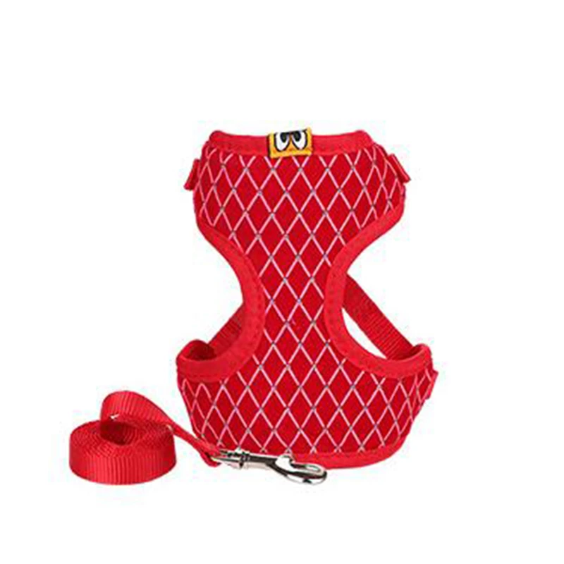 Сетчатый поводок Стразы для собак и кошек Воздухопроницаемый жилет домашних