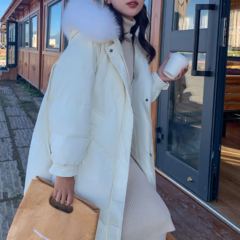 Women's Long Cotton-padded Jacket Winter 2023 New Korean Version of Ins Loose and Thick Over-the-knee Down Cotton-padded Jacket