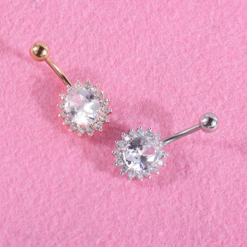 1 шт Стразы пирсинг ювелирные изделия циркон пупка кольцо Модные шикарные кольца