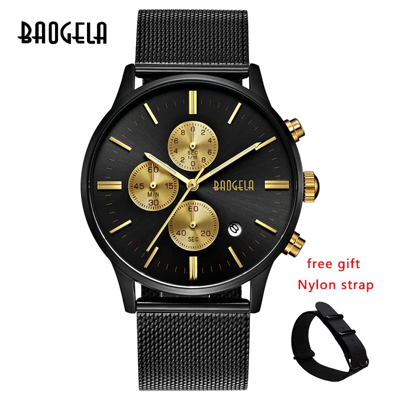 Часы мужские кварцевые с хронографом из нержавеющей стали|wristwatch brand|wristwatch mens