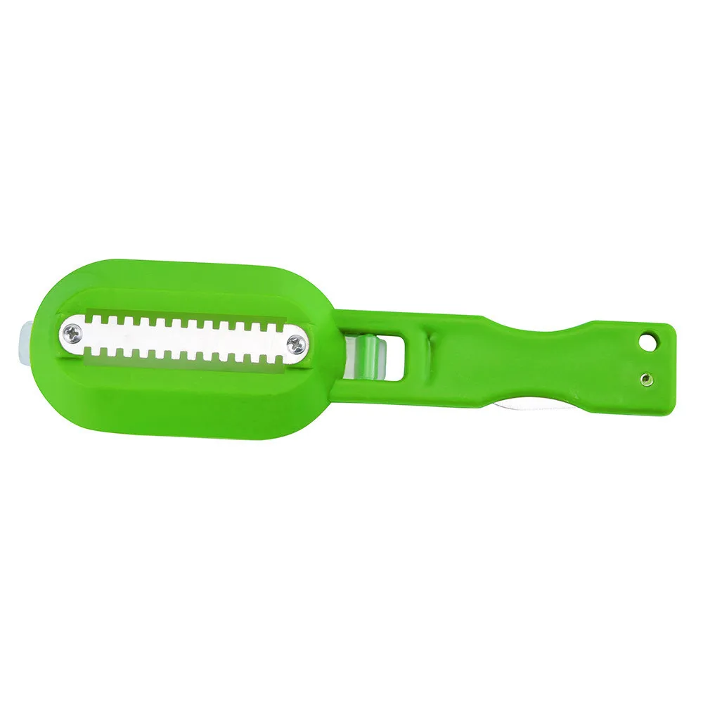 Green TENSKE, новинка, Практичный Нож для удаления рыбьей чешуи, скребок, нож, очиститель, кухонный нож, инструмент для рыбалки, кухонная посуда, овощечистка - Цвет: Green