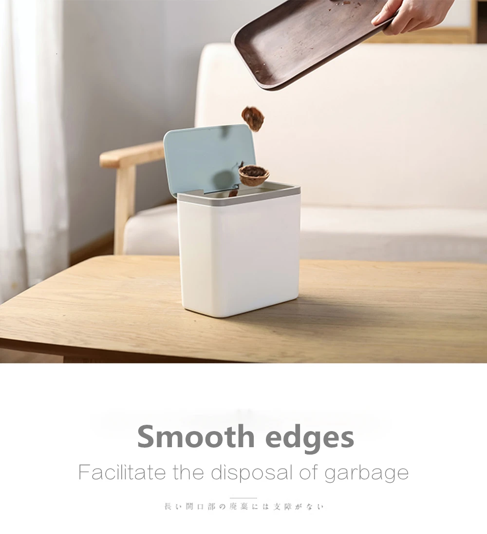 Home Waste Bin Small Trash can Mini Desktop ashcan litter Trash little Table Top Trash Box for desk Car trash bin With Lid