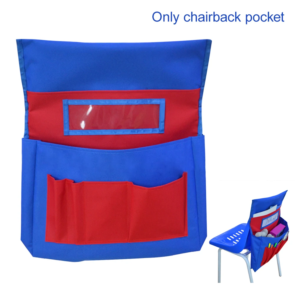 

Stuff Storage Large Capacity Home School Chairback Pocket Seatback Stationery Classroom Name Tag Portable For Kids Polyester