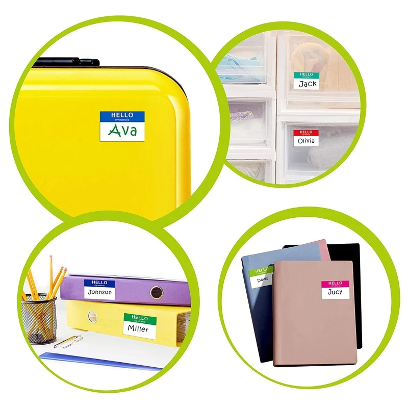 77JC Practical Hello My Name is Labels Stickers Tags for Nursing Care Toys Cup 90 Kit | Stationery Sticker