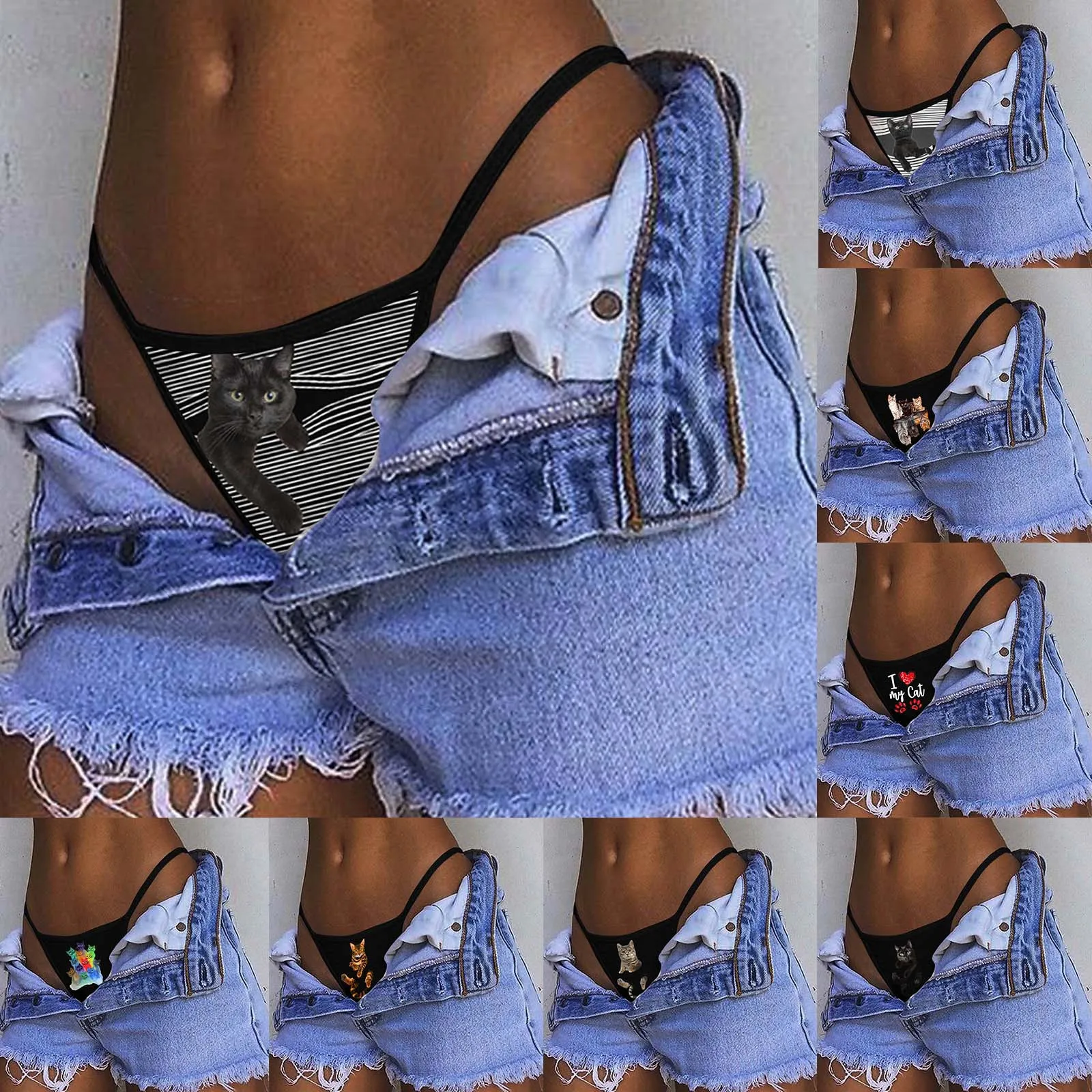 

New Women's Underwear Funny Printing Panties Plus Size Solid Color High Waist Comfort Cotton Physiological Briefs Sexy Underwear